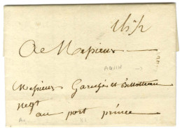 ACQUIN (Jamet N° 2) Sur Lettre Avec Texte Daté Du 28 Juin 1781 Pour Port Au Prince. - TB. - Andere & Zonder Classificatie