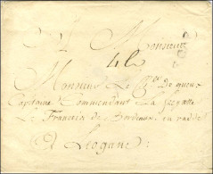 LE CAP (Jamet N° 1) Sur Enveloppe Avec Texte Daté Du Cap Le 29 Février 1764 Adressée Au Commandant De La Frégate Le Fran - Autres & Non Classés
