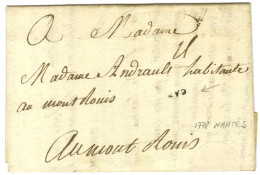 Lettre Avec Texte Daté De Nantes Le 10 Septembre 1778 Pour Montlouis. Au Recto, CAP (Jamet N° 6). - TB. - Other & Unclassified