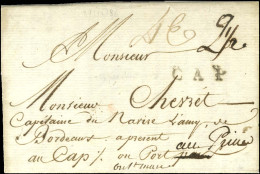 CAP (Jamet N° 10) Sur Lettre Avec Texte Daté De Bordeaux Le 8 Janvier 1786 Pour Le Cap Ou Port Au Prince. - TB / SUP. -  - Autres & Non Classés