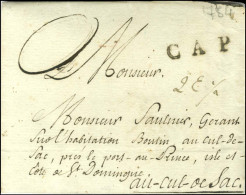 CAP (Jamet N° 12) Sur Lettre Avec Texte Daté De Jonzac Le 10 Octobre 1784, Adressée Au Cul De Sac Près De Port Au Prince - Altri & Non Classificati