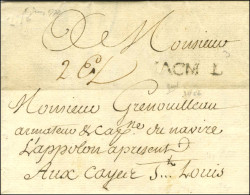 JACM L (Jamet N° 1) Sur Lettre Avec Texte Daté De Bordeaux Le 8 Juin 1773 Pour Les Cayes De St Louis. - TB / SUP. - R. - Other & Unclassified