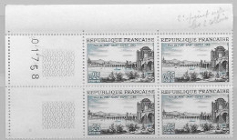 1966 Bloc De 4 Coin Numéroté Pont Saint Esprits  Neuf ** N°1481 - 1960-1969