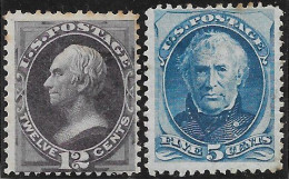 Etats-Unis D'Amérique N°56 12c Violet-noir & N°59 5c Bleu 1870-75 * - Nuovi