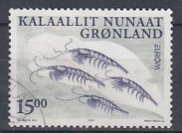 Greenland 2001. EUROPA. Shrimps. Michel 368. Used - Usati