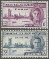 Gilbert And Ellis Islands. 1946 Victory. MH Complete Set. SG 55-56 - Isole Gilbert Ed Ellice (...-1979)