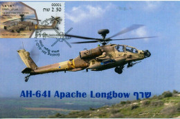 ISRAEL 2020 AIR FORCE HELICOPTERS APACHE LABEL MAXIMUM CARD - Ongebruikt