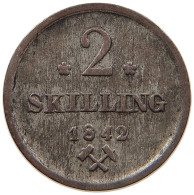 NORWAY 2 SKILLING 1842 KARL XIV. JOHANN (1818-1844) #MA 104121 - Norvège