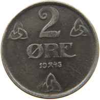 NORWAY 2 ÖRE 1945 HAAKON VII. 1905-1957 #MA 064669 - Norvège