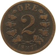 NORWAY 2 ORE 1877 OSCAR II., 1872-1907 #MA 022566 - Norvège