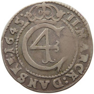 NORWAY 2 MARK 1645 CHRISTIAN IV., 1588-1648 #MA 012509 - Norvège