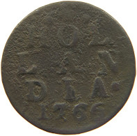 NETHERLANDS HOLLAND DUIT 1766  #MA 024281 - Monete Provinciali