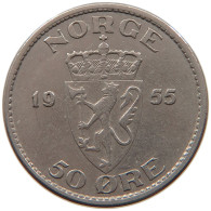 NORWAY 50 ÖRE 1955 HAAKON VII. 1905-1957 #MA 064443 - Norvège