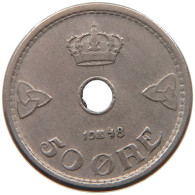 NORWAY 50 ÖRE 1948 HAAKON VII. 1905-1957 DOUBLE STRUCK 8 #MA 064463 - Norvège