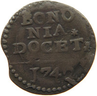 PAPAL STATES QUATTRINO 1742 BENEDICT XIV. 1740-1758 BOLOGNA #MA 065122 - Vatican