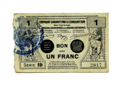 1 Franc De La Région De Valenciennes 1916 - Bons & Nécessité