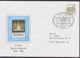 Vaterstetten SSt 26.10.1986, Schmuckumschlag Mit Wappen Kgl. Postamt - Buste Private - Usati