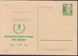 Bad Gottleuba 10 Pfg. August Bebel GA Mit Zudruck Briefmarken-Sammler-Gruppe 5 Jahre - Cartes Postales Privées - Neuves