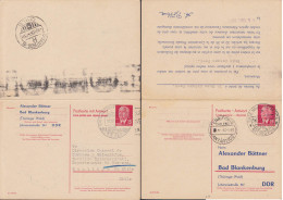 Bad Blankenburg 15/15 Dopple-GA Mit Privatem Zudruck, Antwort Aus Territorio Chile Aruro Prat, Antartico - Private Postcards - Used