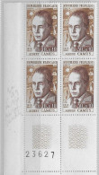 1967 Bloc De 4 Coin Numéroté A Camus  Neuf ** N°1514 - 1960-1969