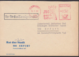 Erfurt R1 Nur Für Den Dienstgebrauch ZKD-AFS ZOO Park Mit Abb, Giraffe 11.1.80 - Storia Postale