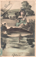 CPA 1 Euro- 1er Avril -(9) -Poisson Fillette Peche - Erster April