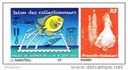 Nouvelle Caledonie Timbre Personnalise A Moi PUBLIC Salon Collectionneurs Mairie Noumea 6 Juin 2014 Poisson Medaille - Cartas & Documentos