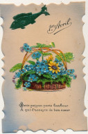 CPA Fantaisie - 1er Avril - Découpis D'une Corbeille De Fleurs, Poisson Rapportés - TTB - 1er Avril - Poisson D'avril