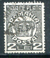 ROUMANIE- Taxe Y&T N°92- Oblitéré - Postage Due