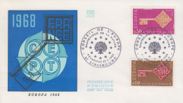 Enveloppe  FDC  1er  Jour   FRANCE    Paire   EUROPA    STRASBOURG   1968 - 1968