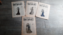 4 Revues La Mode Illustrée Journal De La Famille 1902   Broderie Gravures - Fashion