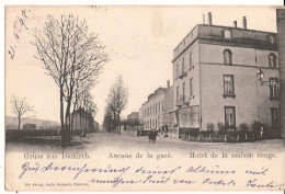GRUSS AUS DIEKIRCH AVENUE DE LA GARE 1898 HOTEL DE LA  MAISON ROUGE 982 - Diekirch