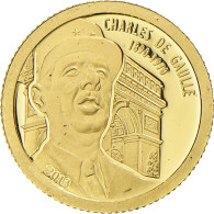 Gabon, Charles De Gaulle, 1000 Francs, 2013, FDC, Or - Gabon