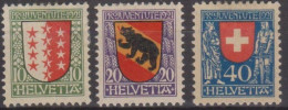 Suiza 0185/187 * Charnela. 1921 - Nuovi