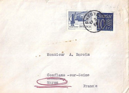 SUEDE N° 417 + COMPL.S/L. DU 19.3.58 POUR LA FRANCE - Cartas & Documentos