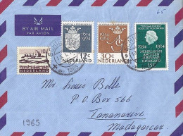 PAYS BAS N° 809/796/797/761A S/L DU 13.1.65 POUR MADAGASCAR - Storia Postale