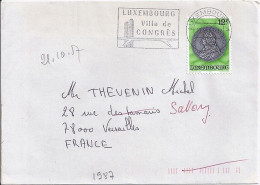 LUXEMBOURG N° 1095 S/L. DU 13.10.87 POUR LA FRANCE - Storia Postale