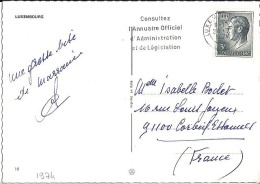 LUXEMBOURG N° 665 S/CP DU 28.7.74 POUR LA FRANCE - Storia Postale