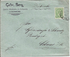 LUXEMBOURG N° 72 S/L. DU 1902 POUR L’ALSACE/ALLEMAGNE - 1895 Adolfo Di Profilo
