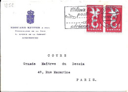 LUXEMBOURG N° 548x2 S/L. DU 18.10.58 POUR LA FRANCE - Cartas & Documentos