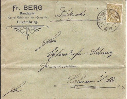 LUXEMBOURG N° 71 S/L. DU 1903 POUR L’ALSACE/ALLEMAGNE - 1895 Adolphe Right-hand Side