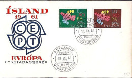 ISLANDE N° 311/312 S/L. DU 18.9.61 - Cartas & Documentos