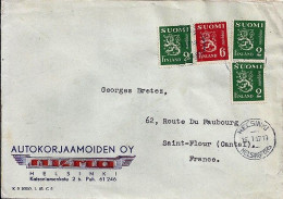 FINLANDE N° 288x3/296 S/L. DU 16.1.47 POUR LA FRANCE - Storia Postale