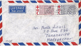 DANEMARK N° 445/446 S/L. DE KOBENHAUN / 6.8.66 POUR MADAGASCAR - Storia Postale