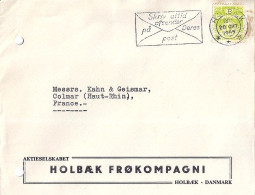 DANEMARK N° 336B S/L. DE HOLBOECK / 20.10.55 POUR LA FRANCE - Lettres & Documents