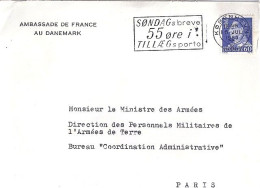 DANEMARK N° 403 S/L. DE COPENHAGUE/16.7.63 POUR LA FRANCE - Cartas & Documentos