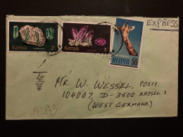 LETTRE EXPRES Pour ALLEMAGNE TP GIRAFE 50 + AMETHYST 1/ + TOURMALINE 2/ OBL.29 SP 81 - Kenya (1963-...)