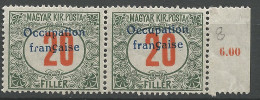 HONGRIE ( ARAD ) TAXE N° 10 Variétée R Encoché à Française Tenant à Normal  NEUF** LUXE SANS CHARNIERE / Hingeless / MNH - Other & Unclassified