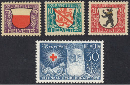 Suiza 0231/234 * Charnela. 1928 - Unused Stamps