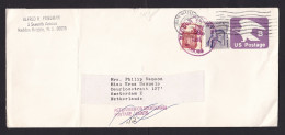 USA: Stationery Cover To Netherlands, 1981, 2 Stamps, Cancel Returned For Additional Postage (damaged, See Scan) - Cartas & Documentos